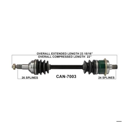 Wide Open OE Replacement CV Axle for CAN AM REAR LEFT OUTLANDER/RENEGADE CAN-7003